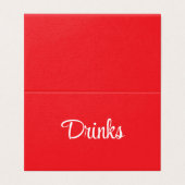 Red and White Script Dessert Buffet Table Card (Außenseite Aufgefaltet)