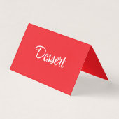 Red and White Script Dessert Buffet Table Card (Vorderseite)