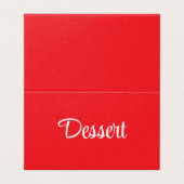 Red and White Script Dessert Buffet Table Card (Außenseite Aufgefaltet)