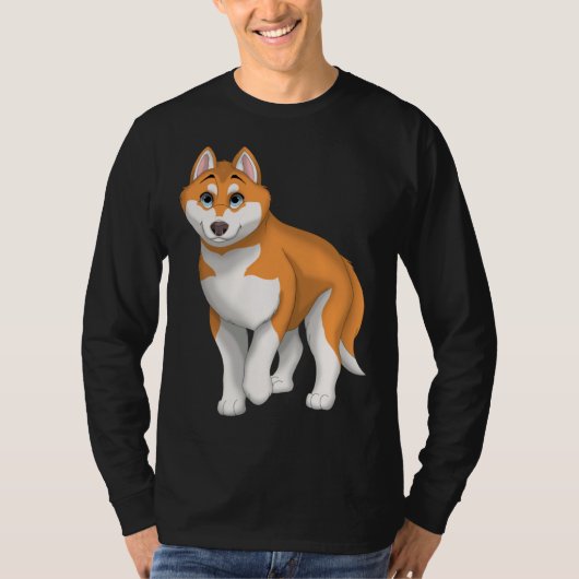 Red and White Siberian Husky Dog with Blue Eyes T-Shirt (Vorderseite)