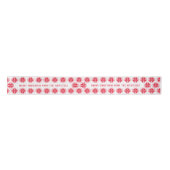 Red and White Snowflake Custom Frohe Weihnachten Satinband (Vorderseite)