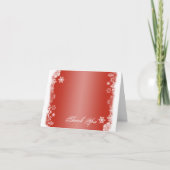 Red and White Snowflake Wedding Danke Karte (Vorderseite)