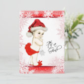 Red and White Snowflake Weihnachtsdusche Einladung (Stehend Vorderseite)