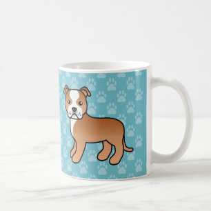 Red and White Staffordshire Bull Terrier Dog Kaffeetasse