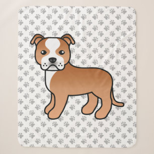 Red and White Staffordshire Bull Terrier Dog Sherpadecke