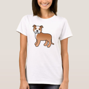 Red and White Staffordshire Bull Terrier T-Shirt