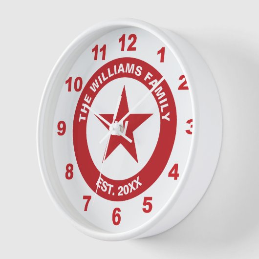 Red and White Star Retro Advertising Style Uhr (Winkel)