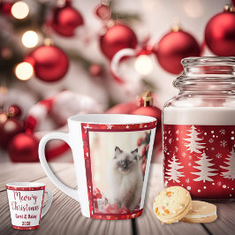 Red and White Star Urlaub Latte Tasse