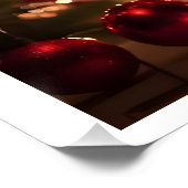 Red and White String Lights Digitale Kunst Poster (Ecke)