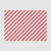 Red and White Strip Candy Cane Weihnachtsmuster Seidenpapier (Vorderseite)