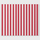 Red and White Striped Wrapping Paper Geschenkpapier (Flach)