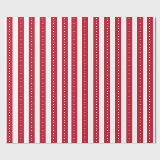 Red and White Striped Wrapping Paper Geschenkpapier (Flach)