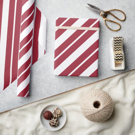 Red and White Stripes Candy Cane oder America Them Geschenkpapier (Kunsthandwerk)
