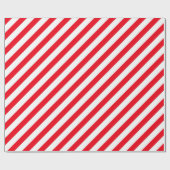 Red and White Stripped Candy Cane Wrapping Paper Geschenkpapier (Flach)