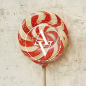 Red and White Swirl Lollipop Weihnachtscreme Poster