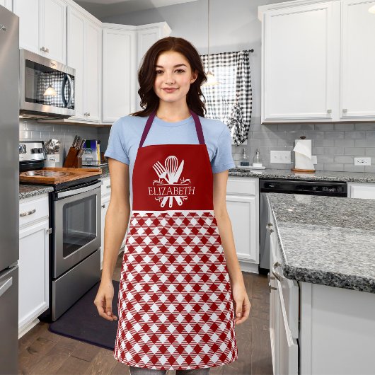 Red and White Tartan Plaid Christmas Pattern Schürze