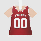 Red and White Team Colors Basketball Tank Ornament (Rückseite)
