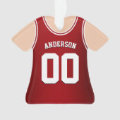 Red and White Team Colors Basketball Tank Ornament (Vorderseite)