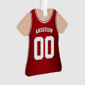Red and White Team Colors Basketball Tank Ornament (Vorderseite)