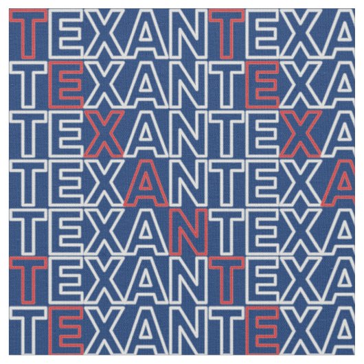 Red and White TEXAN Neon Blue Stoff (Nahaufnahme)