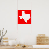 Red and White Texas Poster (Küche)