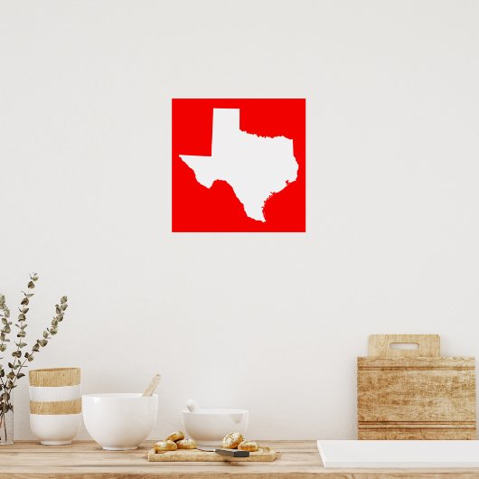 Red and White Texas Poster (Küche)