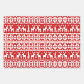 Red and White Ugge Christmas Sweater Geschenkpapier Set (Vorderseite 3)