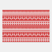 Red and White Ugge Christmas Sweater Geschenkpapier Set (Vorderseite 2)