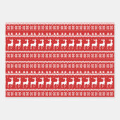 Red and White Ugge Christmas Sweater Geschenkpapier Set (Vorderseite)