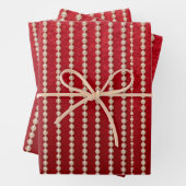 Red and White Velvet-Look Geschenkpapier Set (Beispiel)