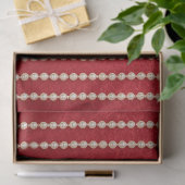 Red and White Velvet-Look Pearl Seidenpapier (Geschenk)