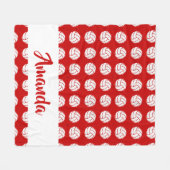 Red and White Volleyball Pattern Fleecedecke (Vorderseite (Horizontal))