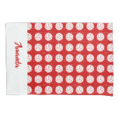 Red and White Volleyball Pattern Pillowcase Kissenbezug (Vorderseite)