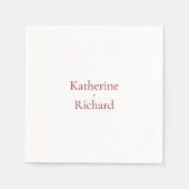 Red and White Wedding Cocktail Serviette (Vorderseite)