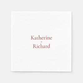 Red and White Wedding Cocktail Serviette