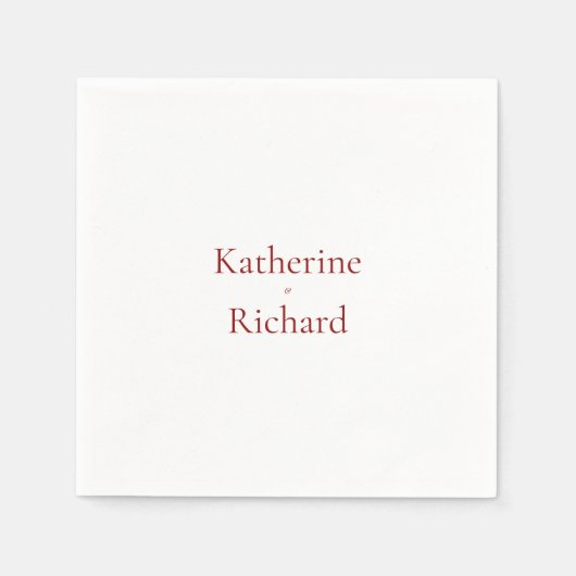 Red and White Wedding Cocktail Serviette (Vorderseite)