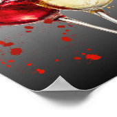 Red and White Wine Splatter Art Poster (Ecke)