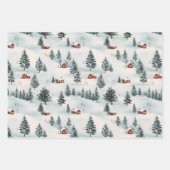 Red and White Woodland Snowman and Truck Weihnacht Geschenkpapier Set (Vorderseite 2)