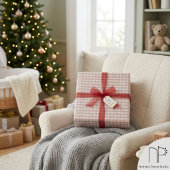 Red and White Xmas Gingham Pattern Baby Dusche Geschenkpapier