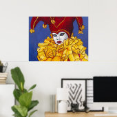Red and Yellow Carnival Jester Print Poster (Heimbüro)