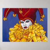 Red and Yellow Carnival Jester Print Poster (Vorne)