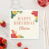 Red and Yellow Cocktail Birthday Party Serviette (Beispiel)