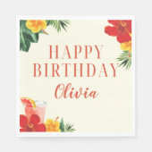 Red and Yellow Cocktail Birthday Party Serviette (Vorderseite)