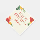 Red and Yellow Cocktail Birthday Party Serviette (Ecke)