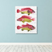 Red and Yellow Fantasy Fish Trio Leinwanddruck (Insitu (Holzboden))