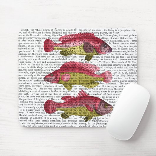 Red and Yellow Fantasy Fish Trio Mousepad (Mit Mouse)