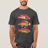 Red and Yellow Fantasy Fish Trio T-Shirt (Vorderseite)