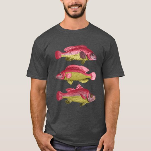 Red and Yellow Fantasy Fish Trio T-Shirt (Vorderseite)