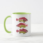 Red and Yellow Fantasy Fish Trio Tasse (Links)