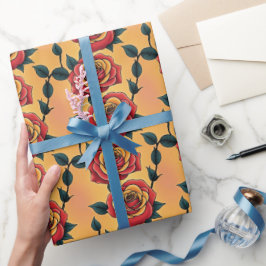 Red And Yellow Roses Geschenkpapier